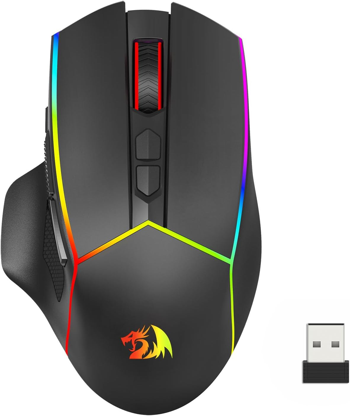 Axe M814 Programmable Wireless Gaming Mouse, with RGB Streaming Lights, 8 Progra