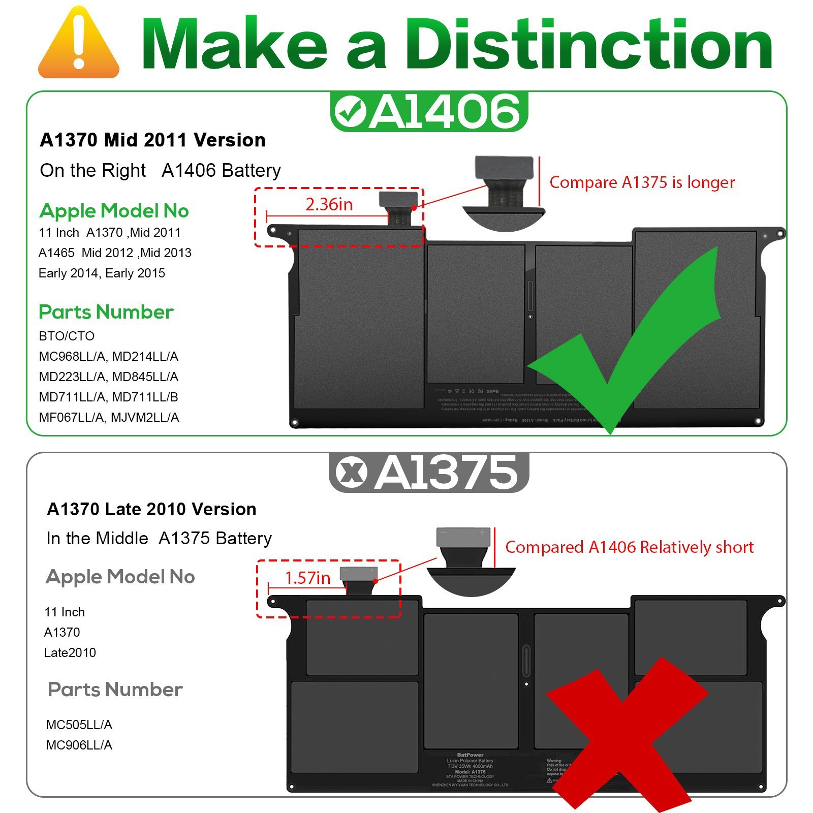 🧡LOT 100X A1495 A1406 Battery For Apple Macbook Air 11" A1465 A1370 (2011-2015)