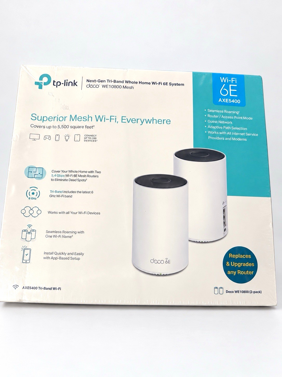 TP-Link Deco WE10800 AXE5400 Tri-Band Mesh WiFi 6E System 2-Pack New Sealed