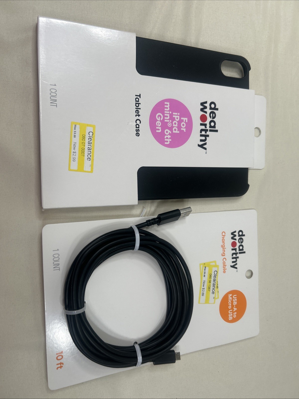 NEW Deal Worthy Tablet Case iPad Mini 6th Gen & Charging Cable USB-A To microUSB