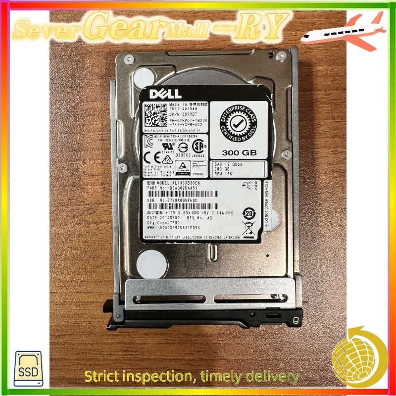 0RVDT AL13SXB30EN FOR Dell ENT 300GB 15K RPM 12Gb/s 2.5" SAS SERVER Hard Drive