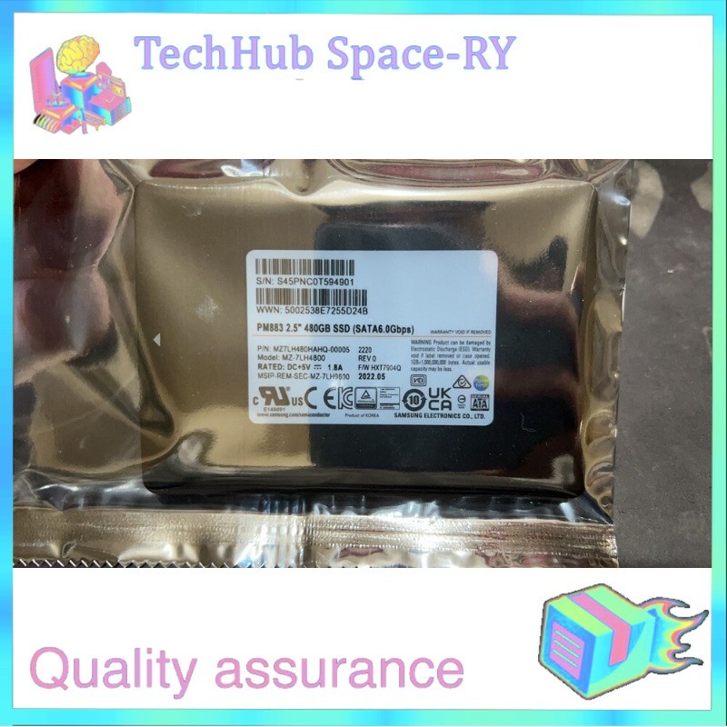 Samsung PM883 480G 480GB SATA 6.0Gbps Enterprise SSD MZ-7LH4800 MZ7LH480HAHQ