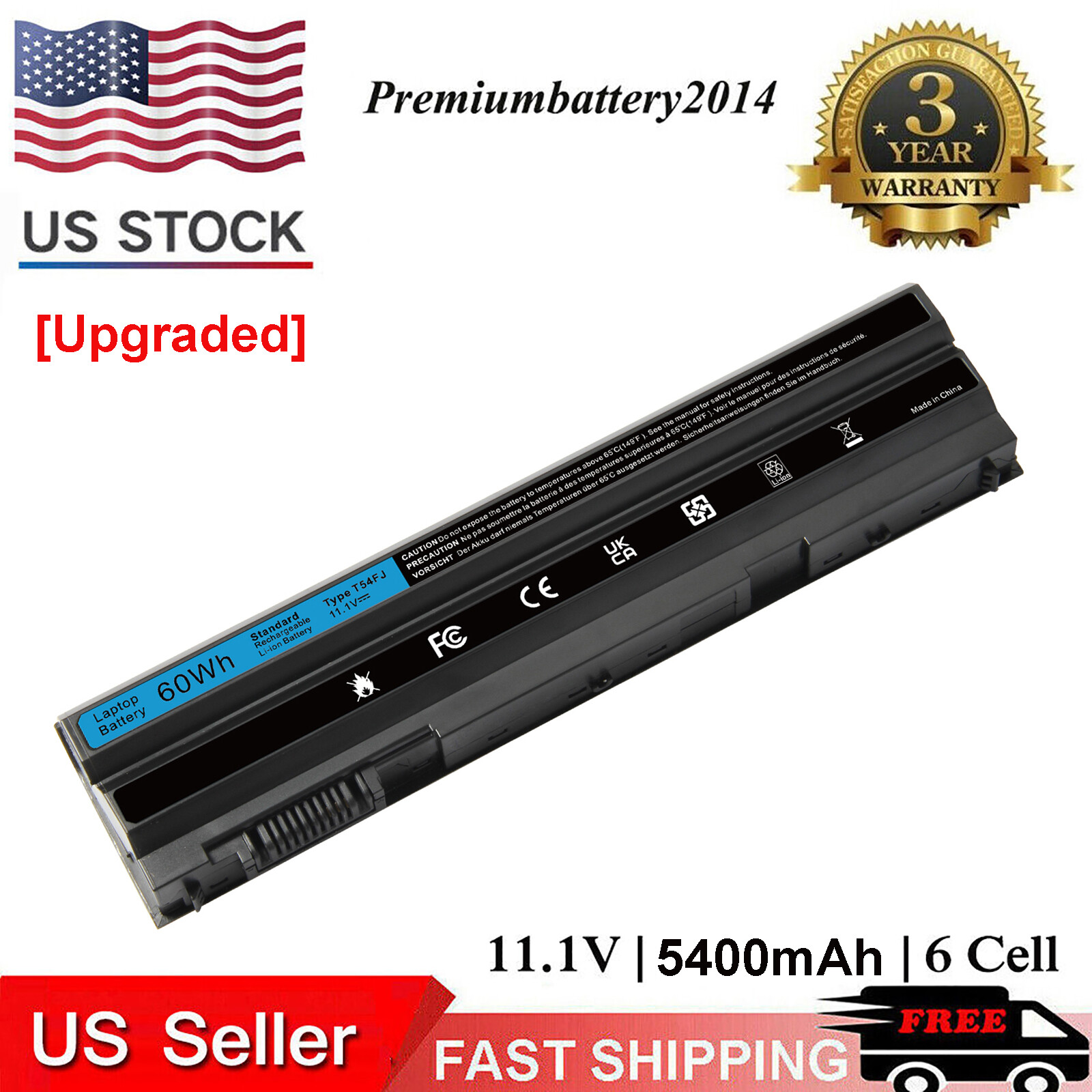 ✅Lot Battery for Dell Latitude E6420 E6520 E5520 E5420 E6430 ATG E6530 T54FJ 