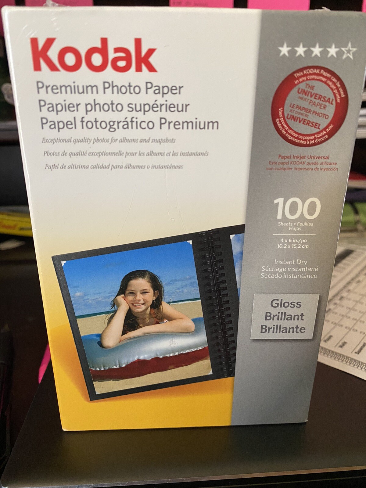 NEW Kodak Premium Photo Paper Gloss 100 Sheets Instant Dry 4x6 KG