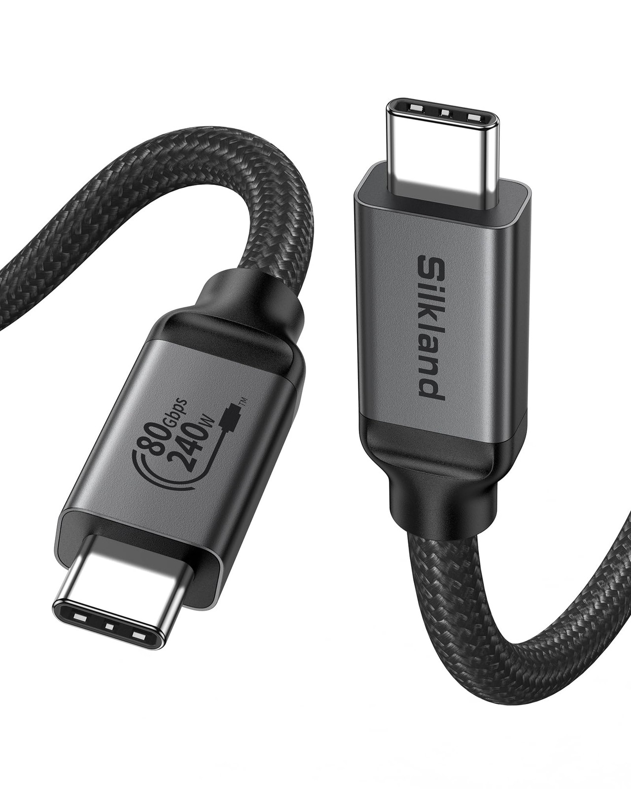 Silkland USB-IF Certified USB4 for Thunderbolt 5 Cable 5FT, 80Gbps 240W 8K