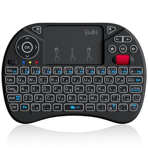Ewin Mini Keyboard 8-Color Backlight JIS Layout Wireless 2.4GHz Touchpad &amp