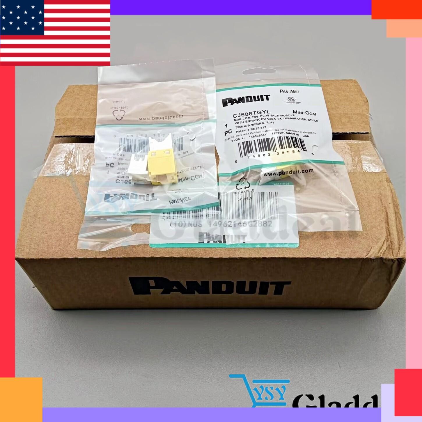 GENUINE Panduit CJ688TGYL BOX OF 50 Giga TX Cat6 jack yellow