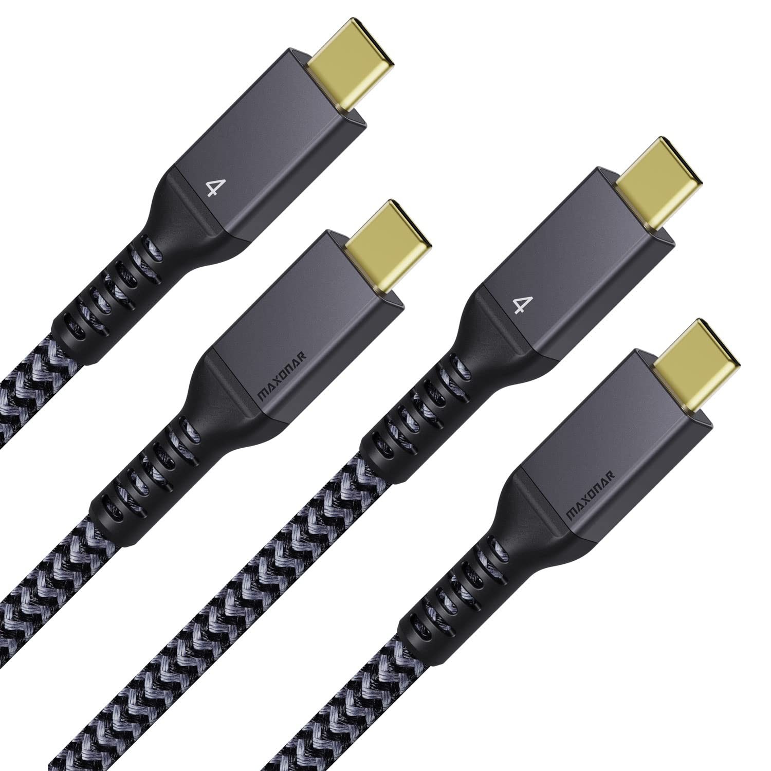 [2-Pack 6.6Ft] Thunderbolt 4 Cable, 40Gbps, 240W, 8K