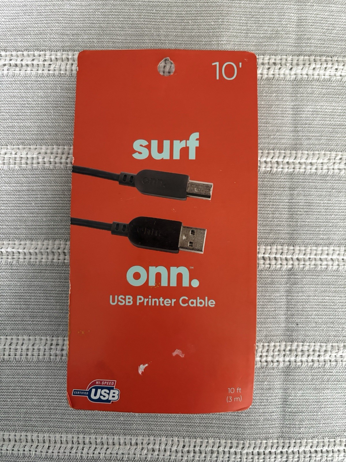 Surf Onn USB-B Printer 10ft Cable to USB-A Sealed NOS
