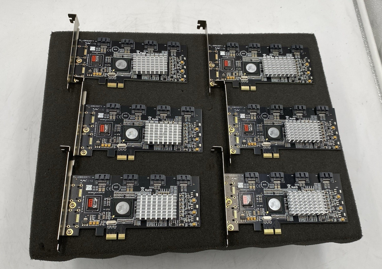 LOT OF 6 SYBA SY-PEX40008 PL-0802DT1 4-port SATA PCI-Express RAID Card