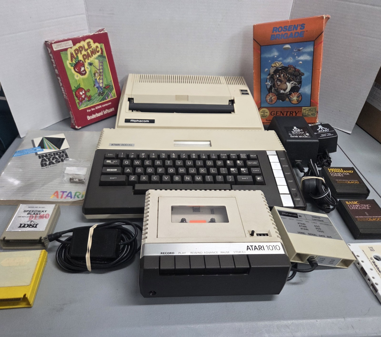 Vintage Atari 800XL Computer, Printer, Tape Drive, Games, Books & Accessories