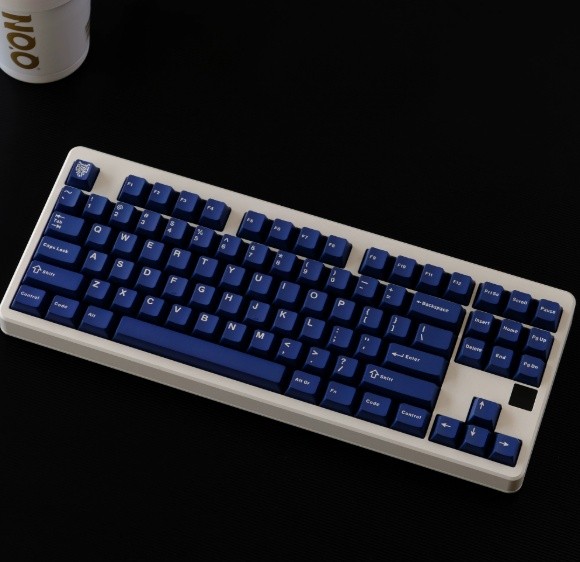 114-Key Two-Tone Factory Profile ABS Keycaps, Mixed Blue Backlight