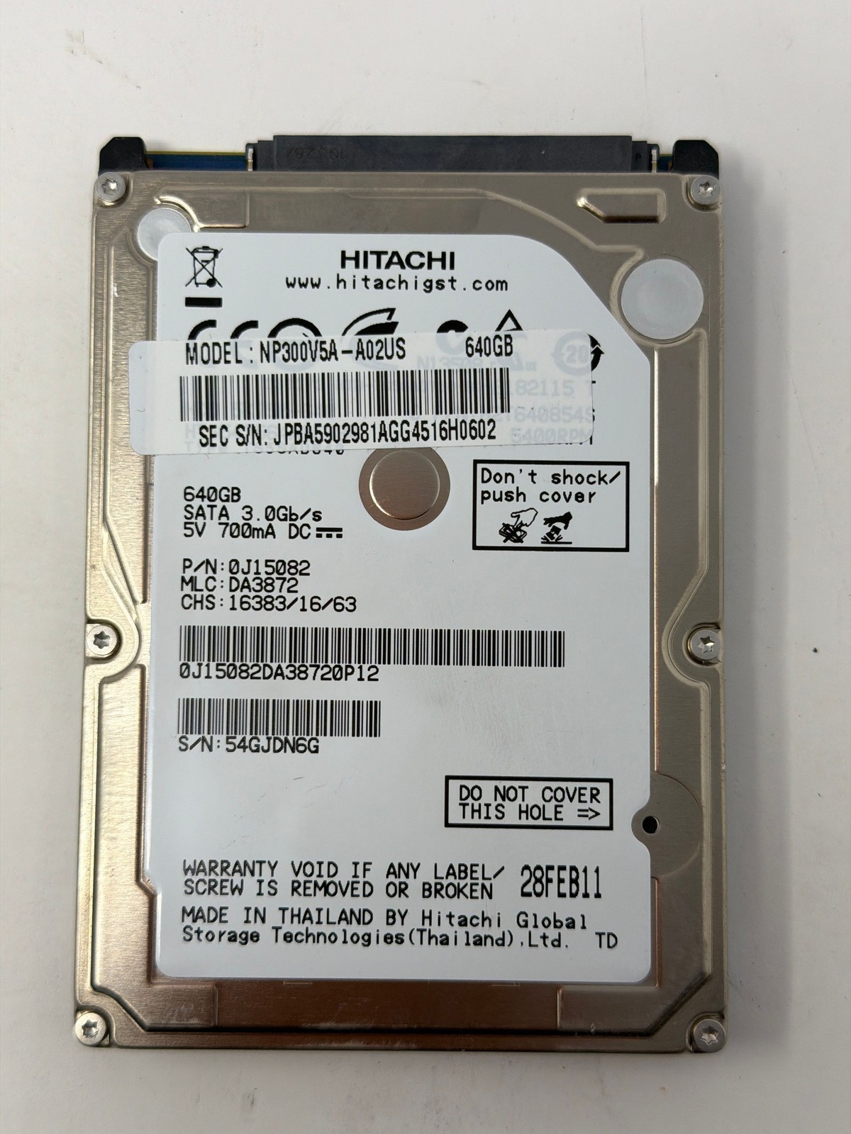 Hitachi NP300V5A-A02US 640GB SATA 3.0Gb/s Grade B