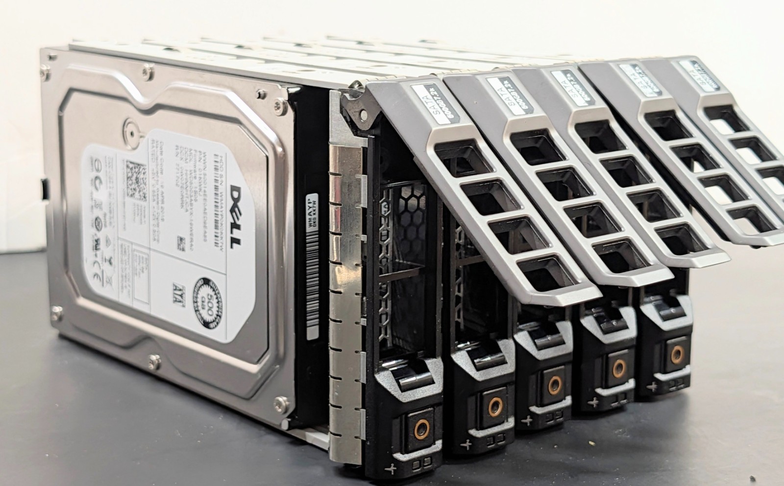 LOT 5 WD 500GB 3.5" SATA HDD 7200RPM WD5003ABYX Dell 01KWKJ Caddy