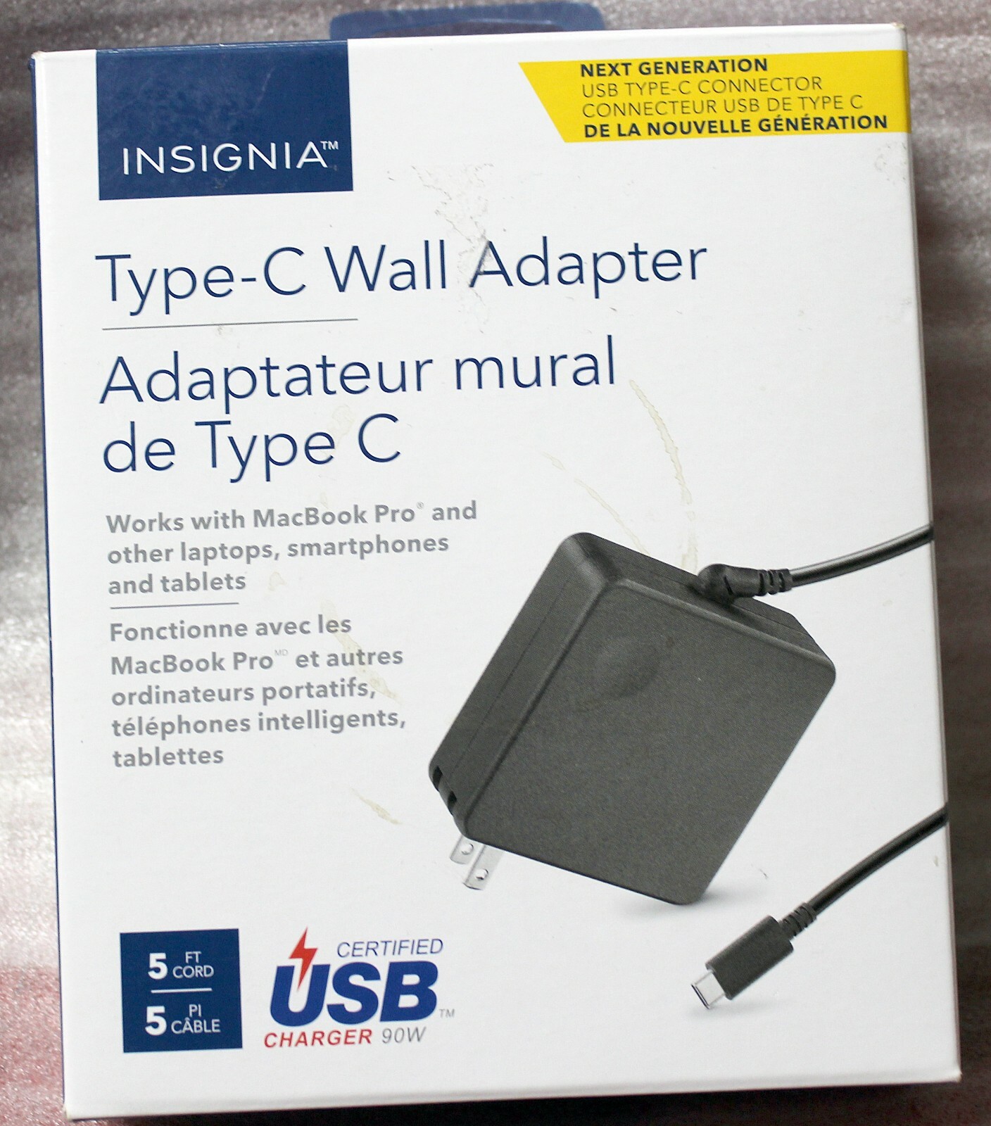 INSIGNIA 90W USB TYPE-C WALL CHARGER - NS-PWLC908-C