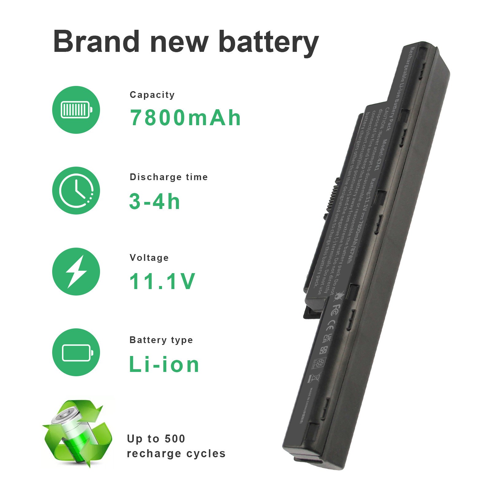 💖4551 Battery for Acer Aspire 4743G 4741 5741 5750 7750 5733Z 5742 7551 6/9Cell