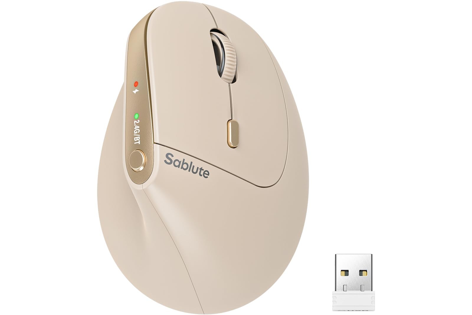 SABLUTE MAM3 Ergonomic Mouse, Rechargeable Wireless Vertical Mouse with 4 Adj...