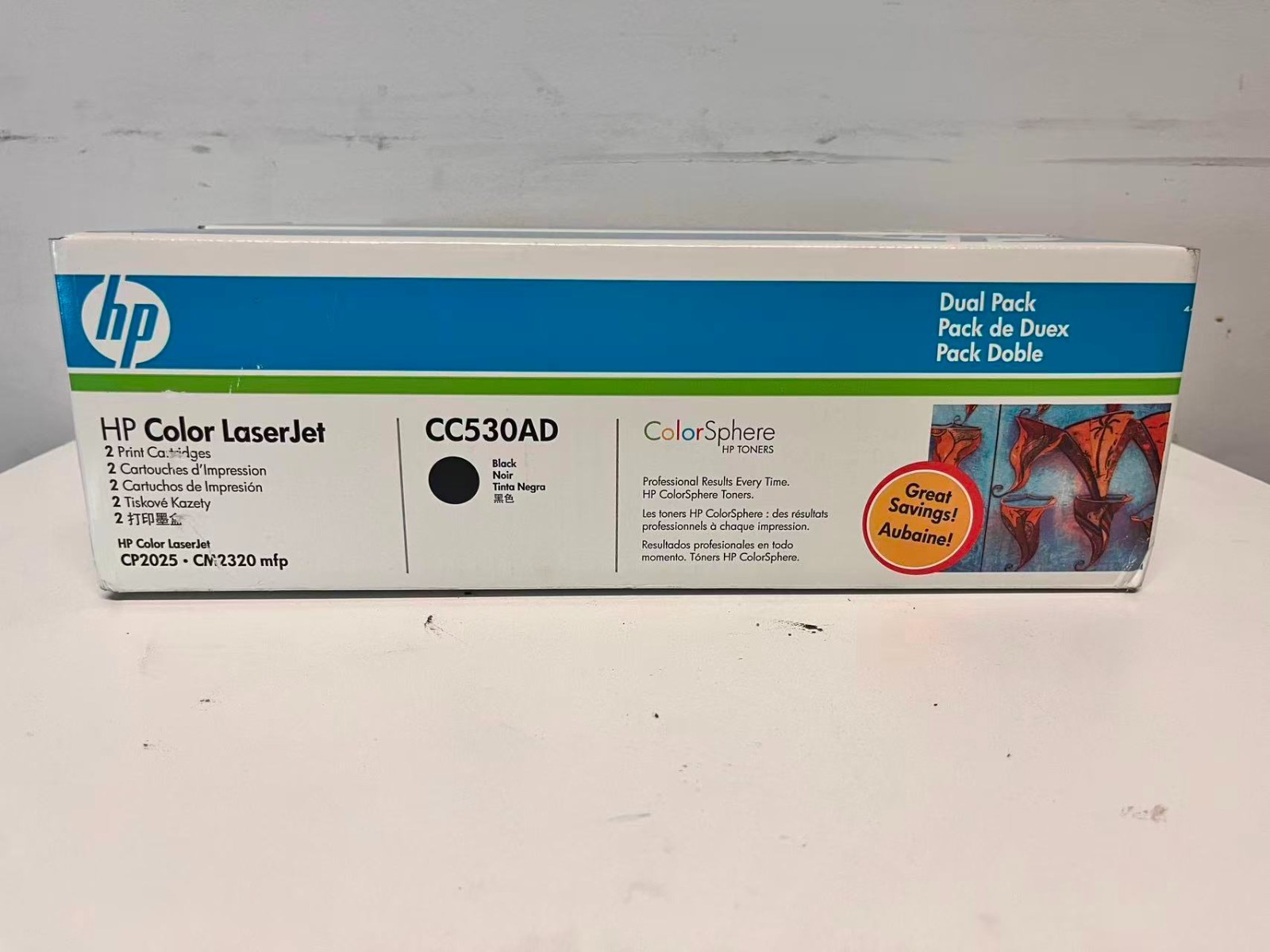 TWIN Pack HP Color LaserJet CC530AD Black Toner Cartridge  OEM Genuine