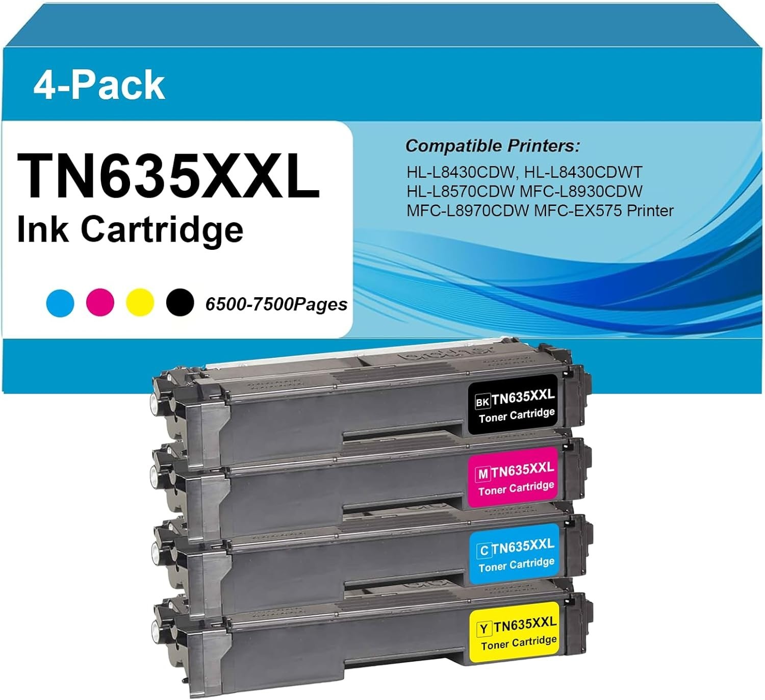 TN635XXL Super High Yield Toner Cartridge HL-L8430CDW HL-L8430CD 4-Pack ++++++++