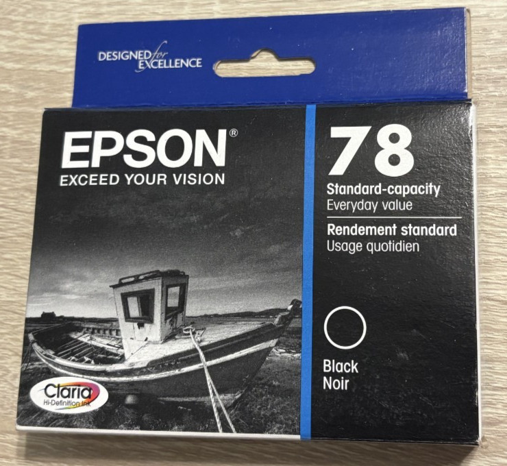 Genuine OEM Sealed Epson 78 Black Ink Cartridge - EXP. 02/2017