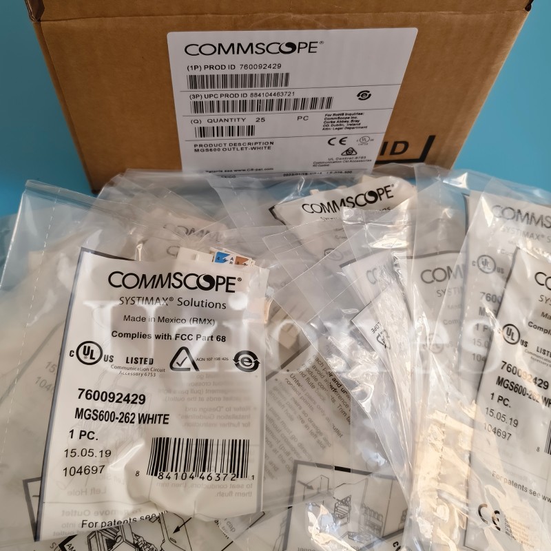 Box of 25PCS Commscope GigaSPEED X10D MGS600 Series 760092429 White Cat6A Jacks