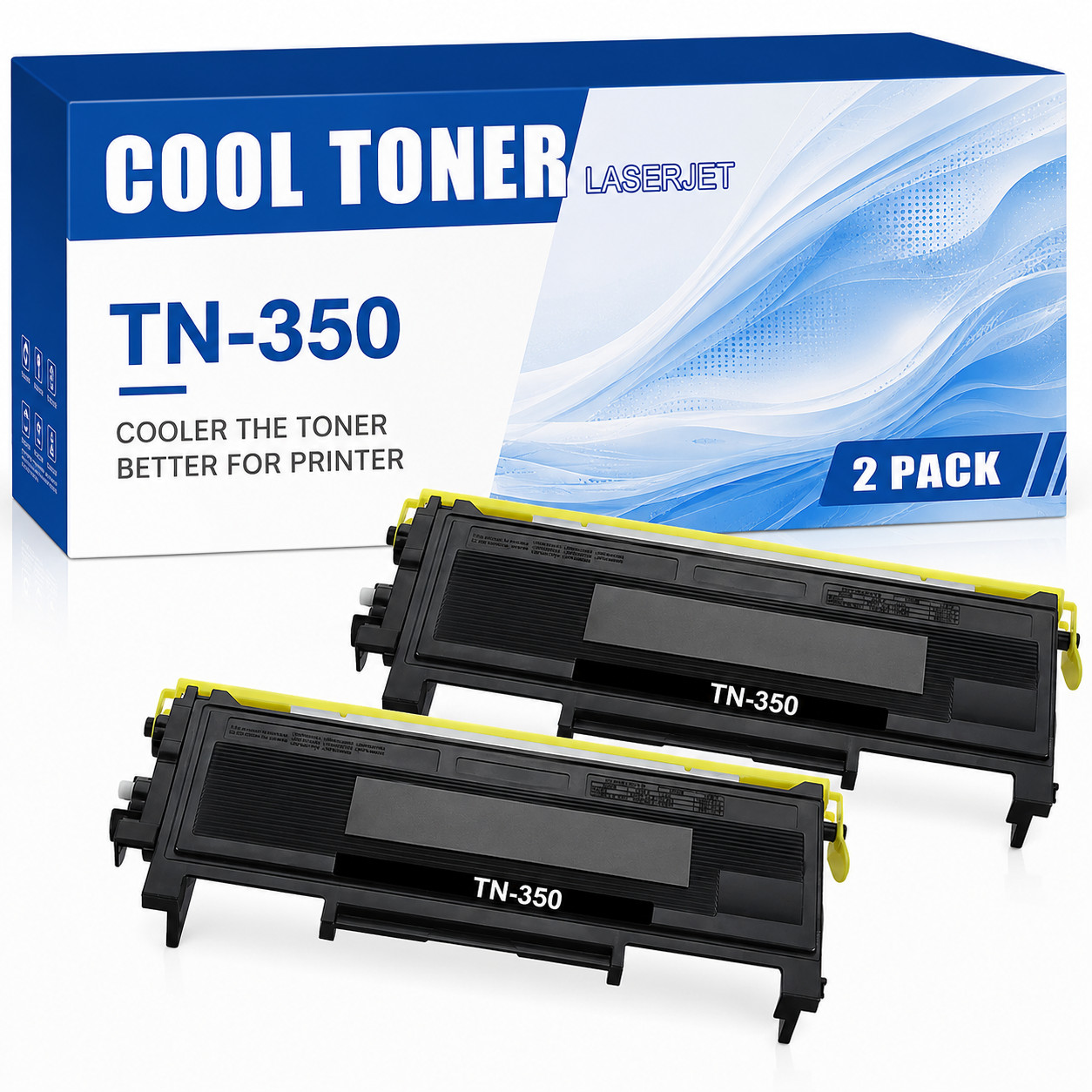 2-PK TN350 BLACK Toner Compatible With Brother TN-350 HL-2040 DCP-7025 MFC-7420