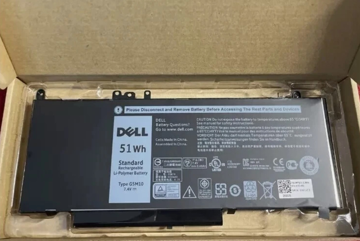 Genuine G5M10 7.4V 51Wh Battery For Dell Latitude E5450 E5550 15.6" WYJC2 8V5GX