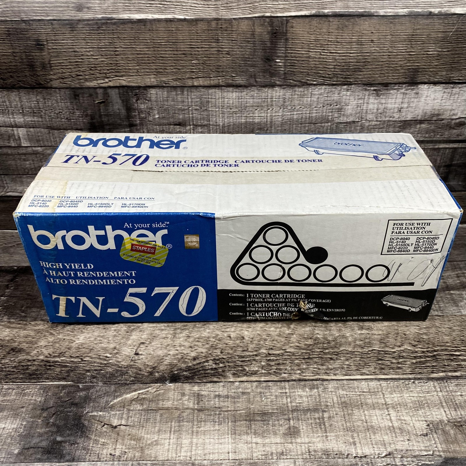 Brother TN-570 Black High Yield Toner Cartridge Genuine OEM Made Japan Printer