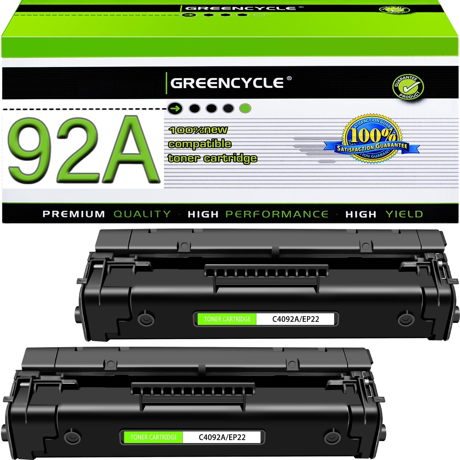 greencycle Compatible Toner Cartridge Replacement for HP 92A C4092A EP-22 LBP...