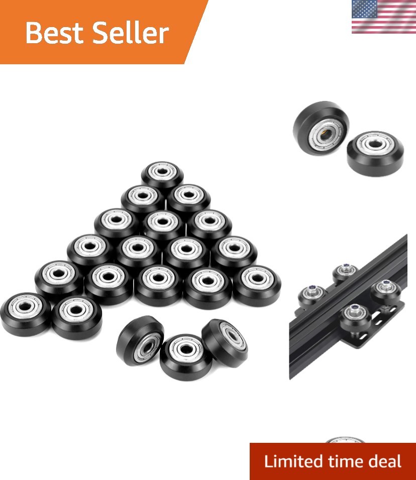 3D Printer POM Roller, 20 Pcs High Speed Gantry Wheels, Bearing Wheel, POM Pu...