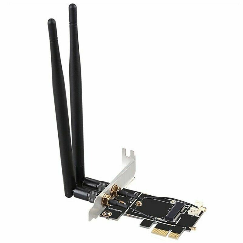 New Wireless WiFi Bluetooth Network Card Adapter PCIe X1 to M.2 Expansion Card