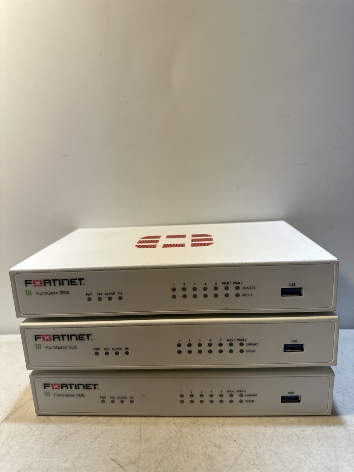 Lot Of 3 Fortinet FortiGate FG-50E Firewall Security -NO POWER ADAPTER-
