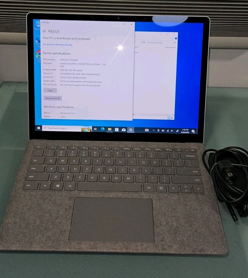 Microsoft Surface Laptop 3 1867 13.5" i5-1035G7 1.5GHz 8GB RAM 256GB NVMe 