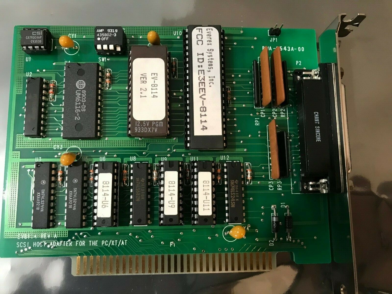 RARE VINTAGE EVEREX EV-8114 PC/XT/AT SCSI HOST ADAPTER 25PIN EXT PORT RM00-MSBX7