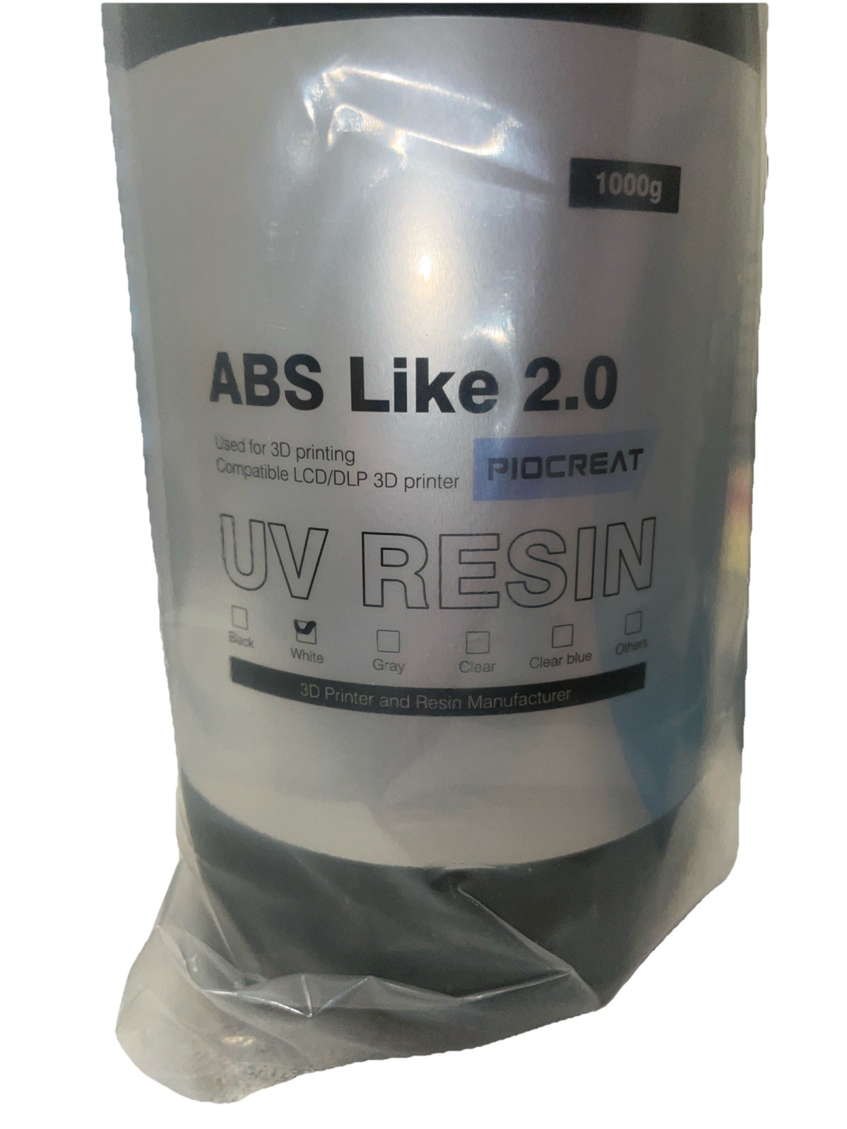 PioCreat ABS-Like 3D Printer Resin 2.0, 405nm UV Curing 3D Printing White