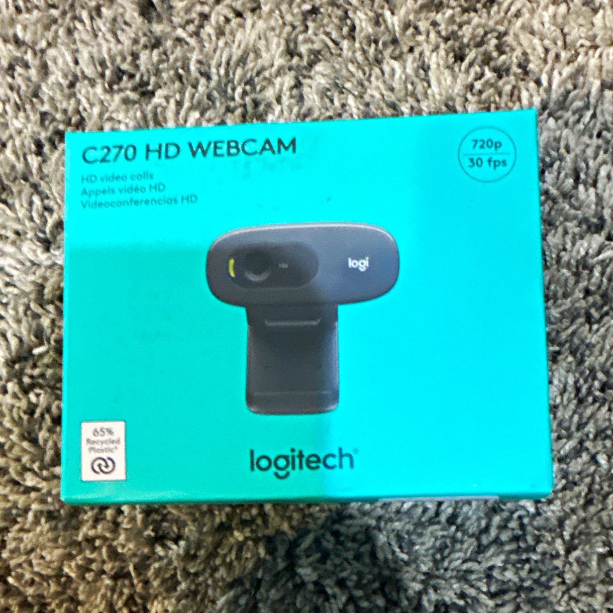 Logitech C270 USB-A HD Webcam 720p 30fps Built-In Microphone