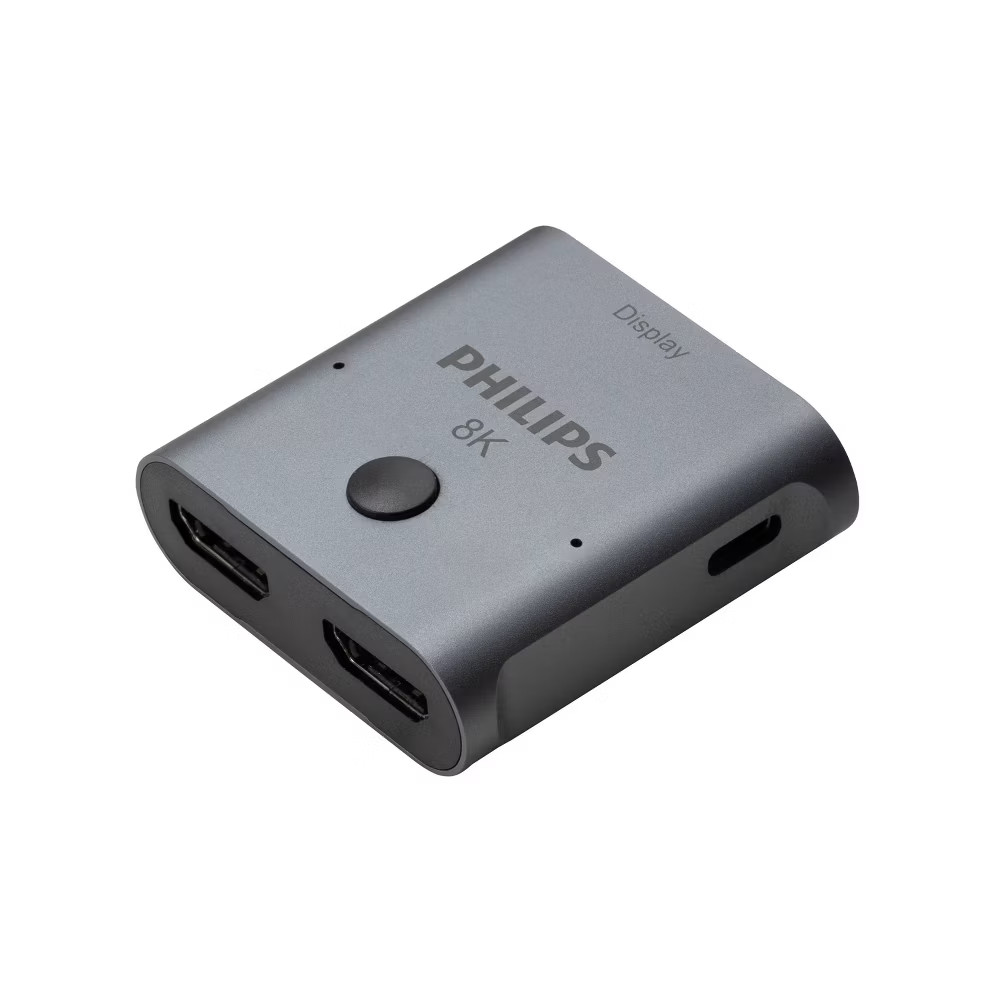 Philips 8K HDMI 2-Port Switch - Silver: AV Switches 2-Way HDMI Connection