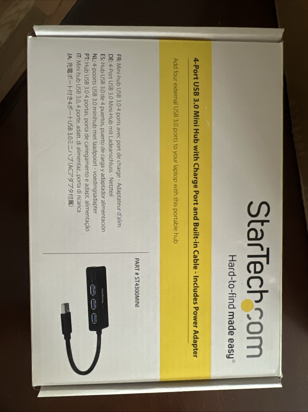 StarTech.com 4 Port USB 3.0 USB A Hub, AC Adapter Powered, New In Open Box