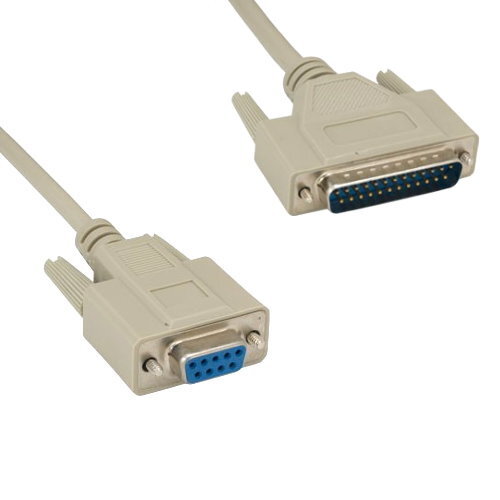 [Lot10] 25Ft DB9 9Pin Female to DB25 25Pin Male AT Modem Cord 28AWG Serial RS-23