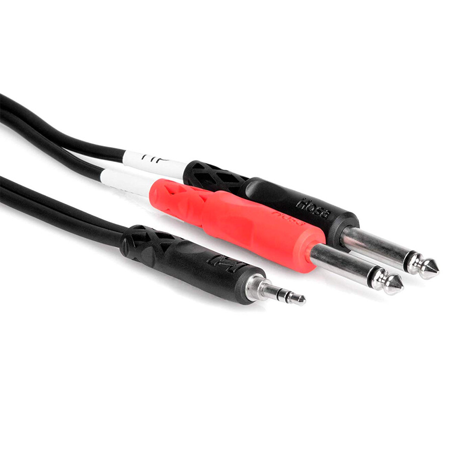 Hosa CMP-153 3 Foot Stereo Breakout, 3.5 mm TRS to Dual 1/4 in TS, New