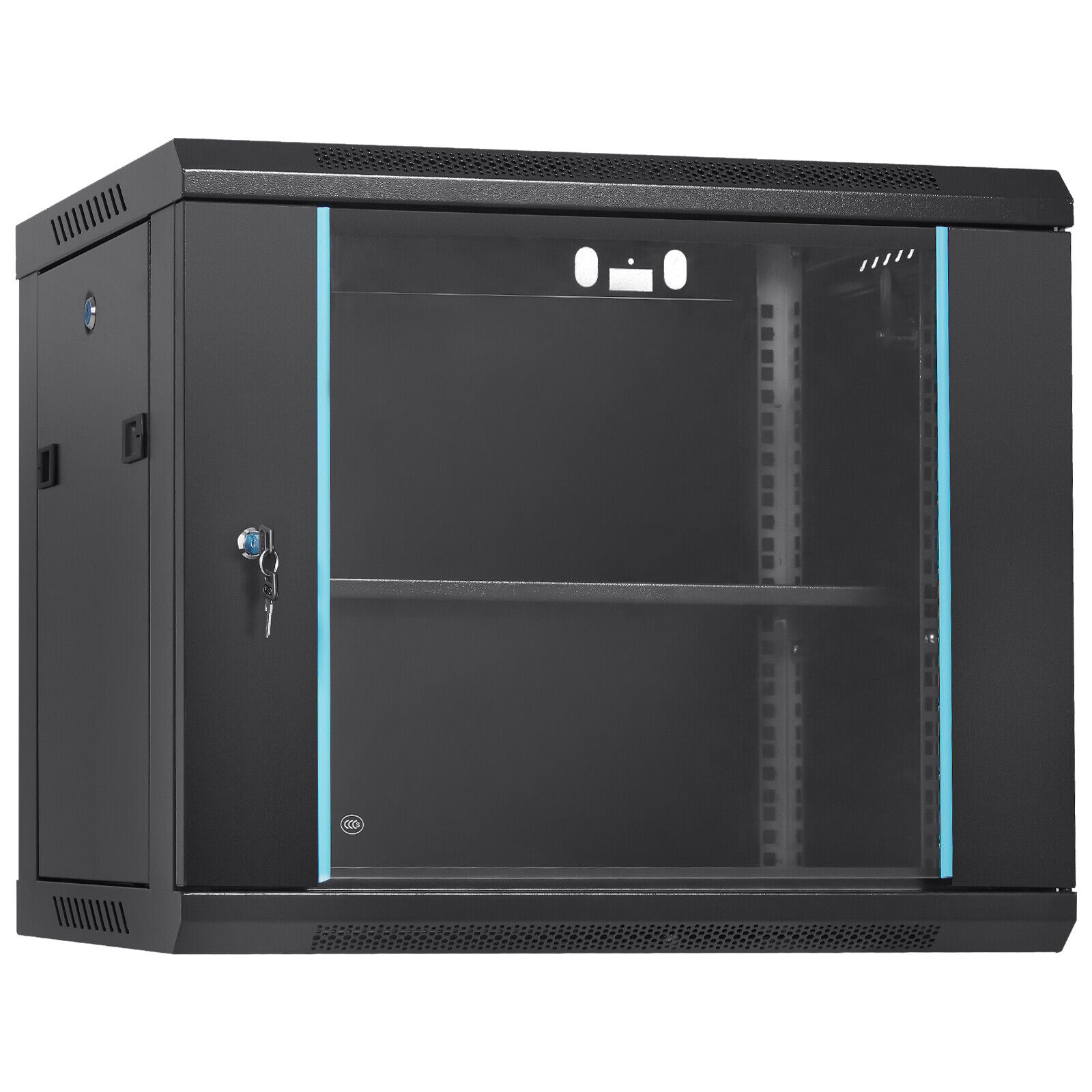 VEVOR 9U Wall Mount Network Server Rack Cabinet Enclosure 15.5'' Deep Door Lock