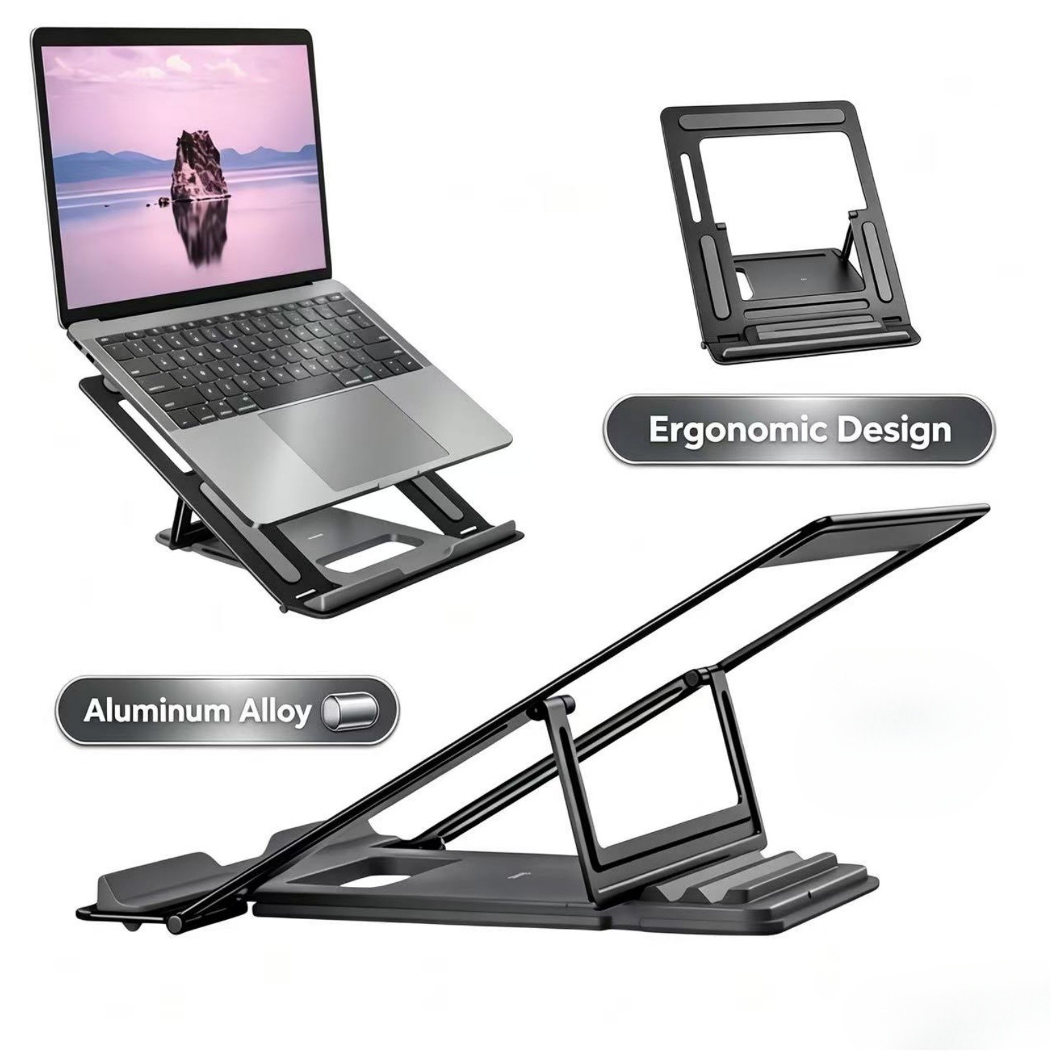 Portable Adjustable Aluminum Alloy Laptop Stand Notebook Tablet Holder Foldable