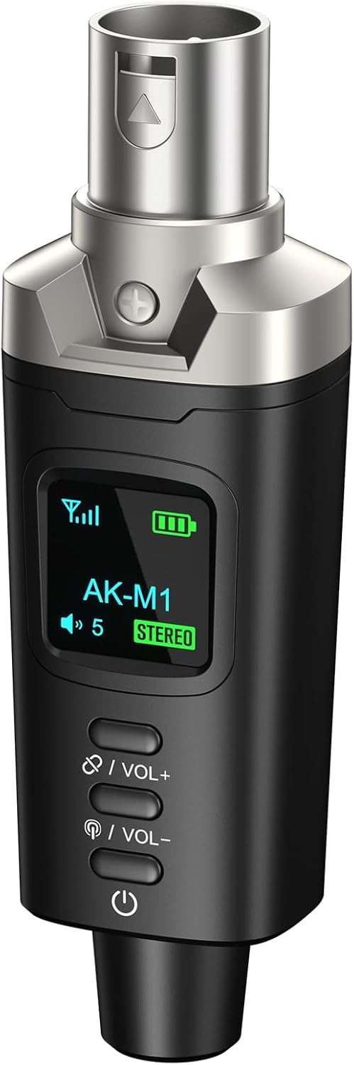 AK-M1 XLR Bluetooth Receiver-High-Fidelity Wireless Audio Adapter 100ft Stable