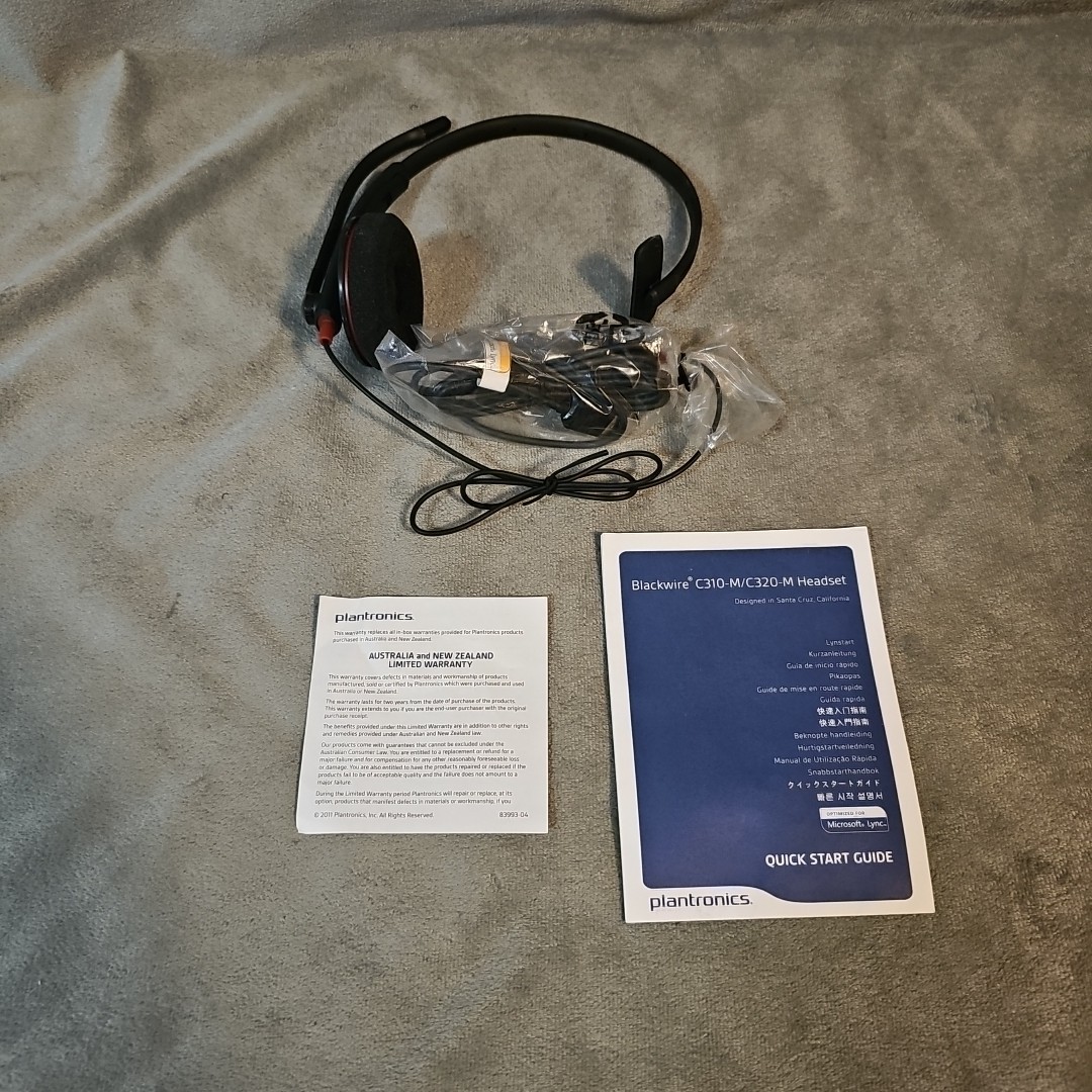 Plantronics Blackwire C310-M Mono USB Headset P/N: 85618-01 - Black