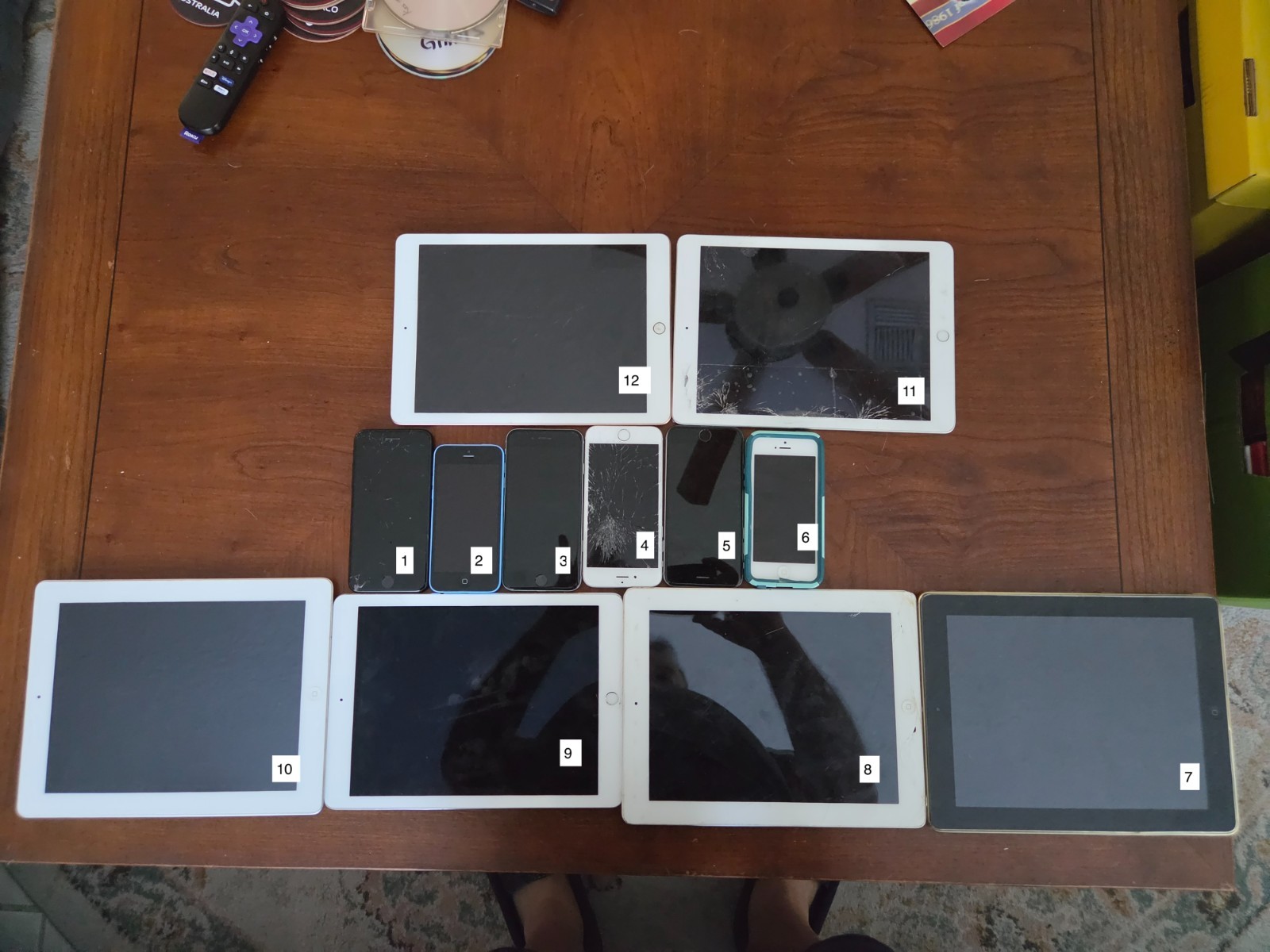 Lot of 12 Apple Devices iPhone 7, iPhone 6, 5, 5c & iPads Parts/Repair