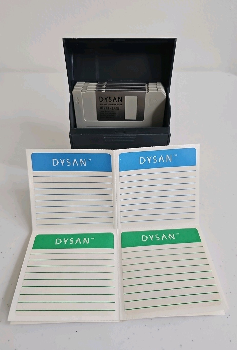 Vintage Dysan 3.5” Floppy Disks w/ Case & Original Labels HD 1.44MB Retro Lot