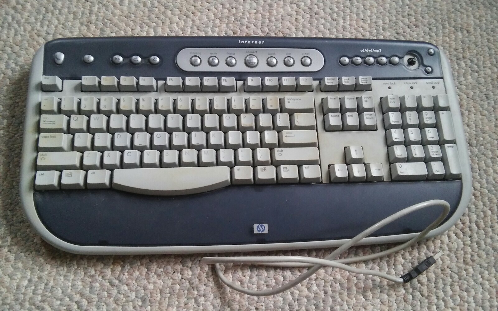Used HP 5185-2027 Internet Multimedia USB Keyboard 5065-6054 18" x 9" Parts