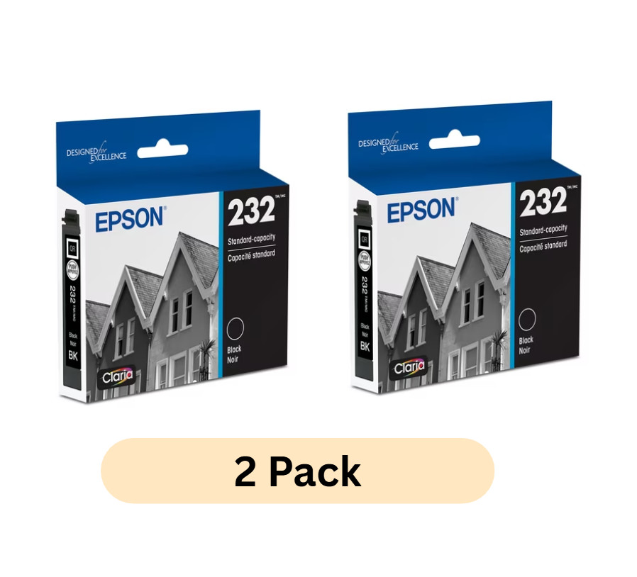 (2 Pack) EPSON T232 Claria Genuine Ink Standard Capacity Black Cartridge