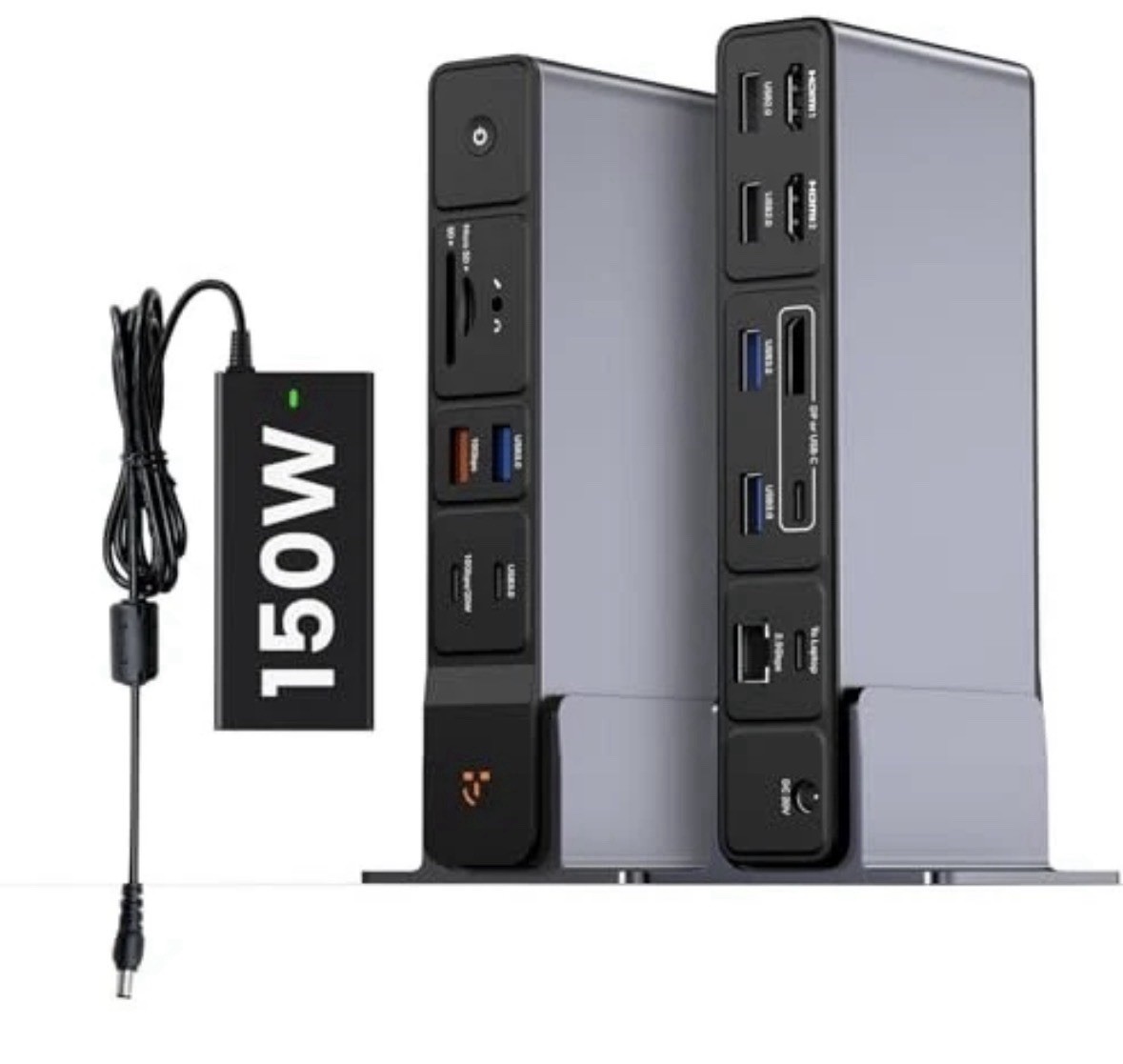  USB C Docking Station 3 Monitors, 18-in-1 Triple 4K Display, 150W Power 