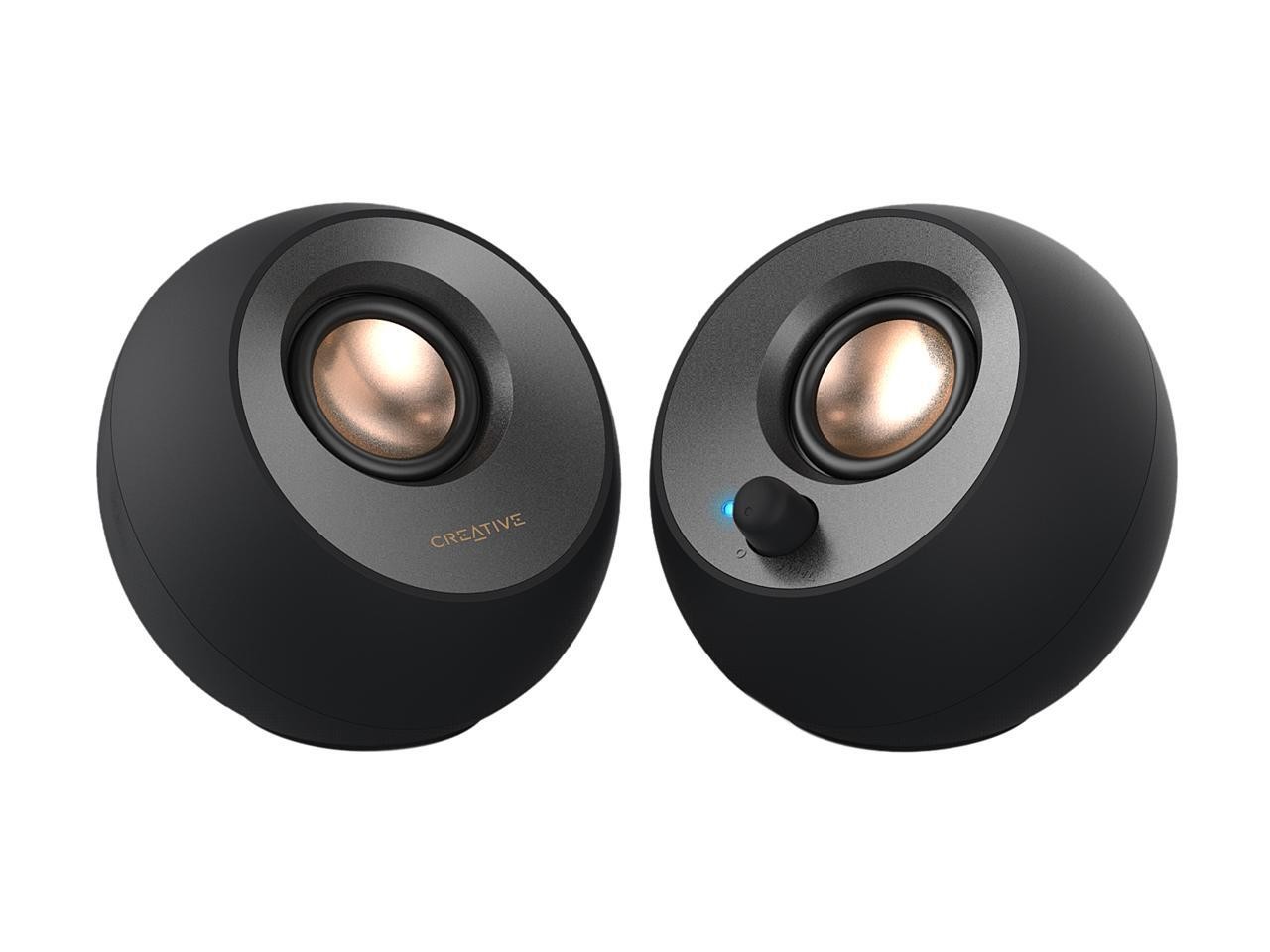 Pebble V2 USB-C Desktop Speakers, Enhanced Bass, Far-Field Drivers, Creative